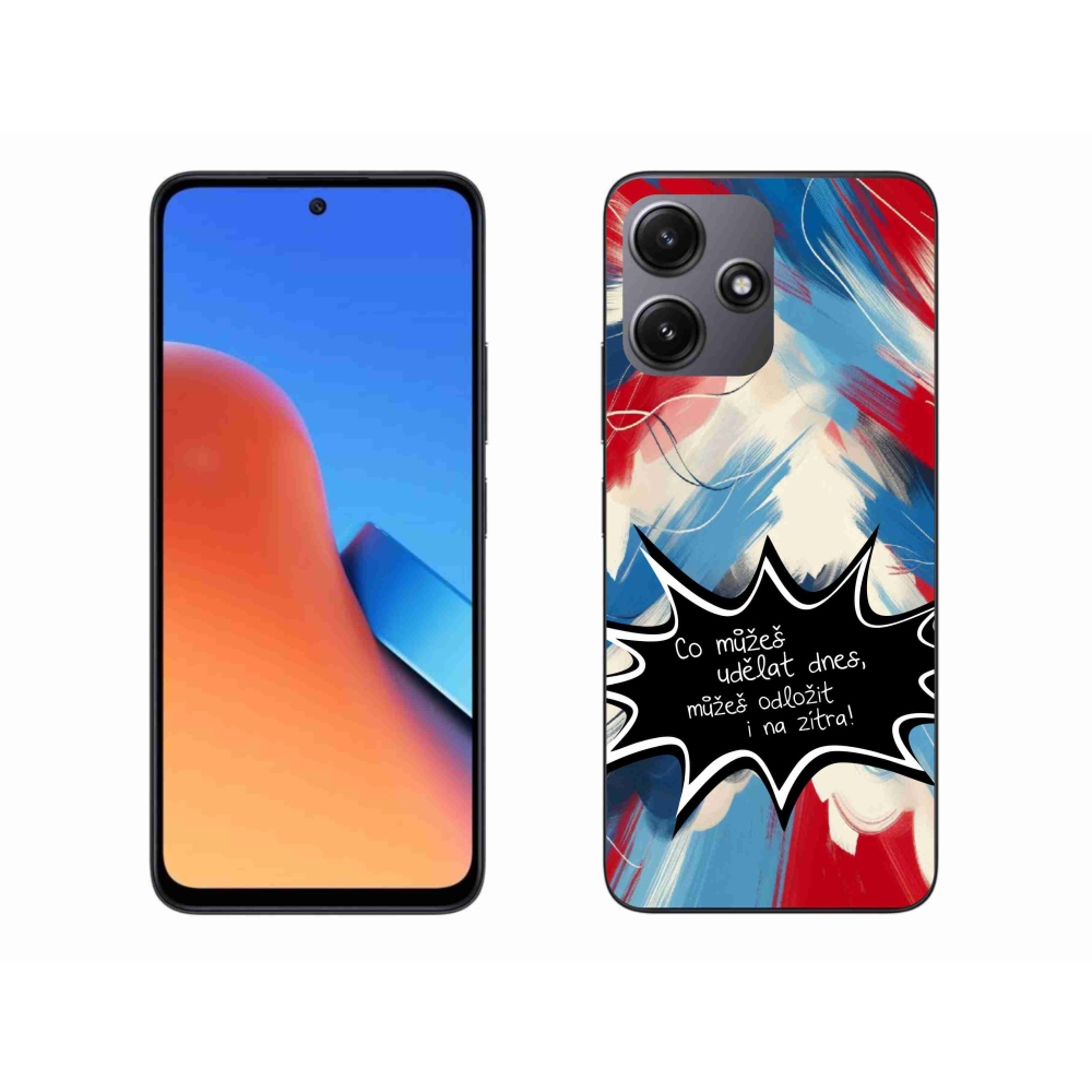 Gél borító mmCase a Xiaomi Redmi 12 5G-hez - vicces szöveg 9 fekete háttér