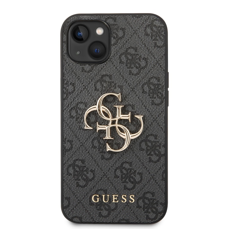 Guess PU 4G fém logós hátlap iPhone 14 szürke modellhez