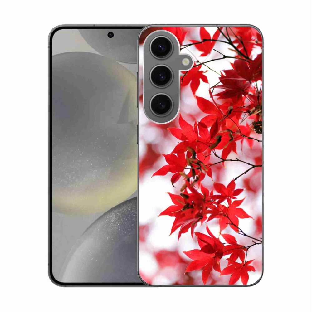 Zselés borítás mmCase Samsung Galaxy S24 készülékhez - piros levelek