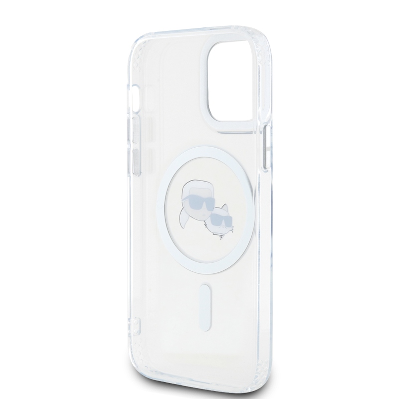 Karl Lagerfeld IML K&CH fejek fémkeret MagSafe hátlap iPhone 12/12 Pro átlátszóhoz