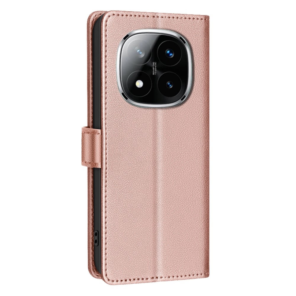 BINFEN könyv tok Xiaomi Redmi Note 14 Pro 5G/Poco X7 5G/Note 14 Pro+ 5G - rózsa arany