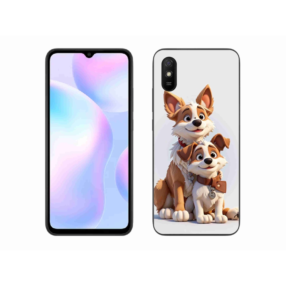 Gél borító mmCase a Xiaomi Redmi 9AT-hoz - rajzoló kutyák