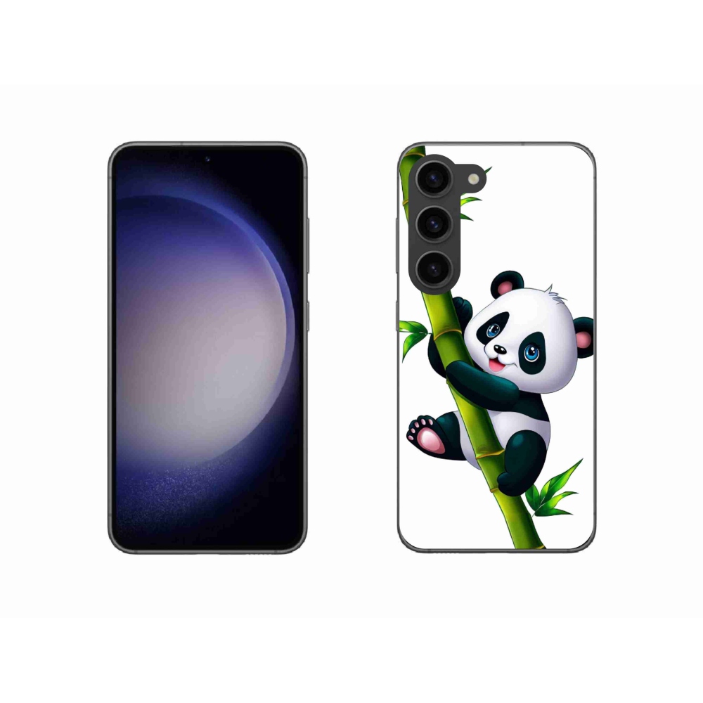 Gél borítás mmCase Samsung Galaxy S23 5G - bambusz pandával a bambuszon