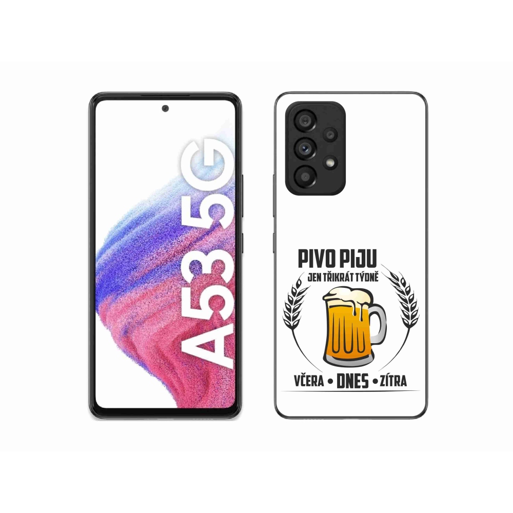 Gél borítás mmCase Samsung Galaxy A53 5G - sör motívum fehér háttérrel