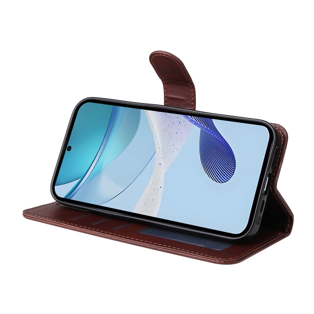 Könyvtáska a Realme 14x 5G/Realme C75 készülékhez - barna színű