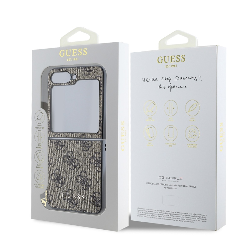 Guess 4G Charm Hátsó borító Samsung Galaxy Z Flip 6 barna