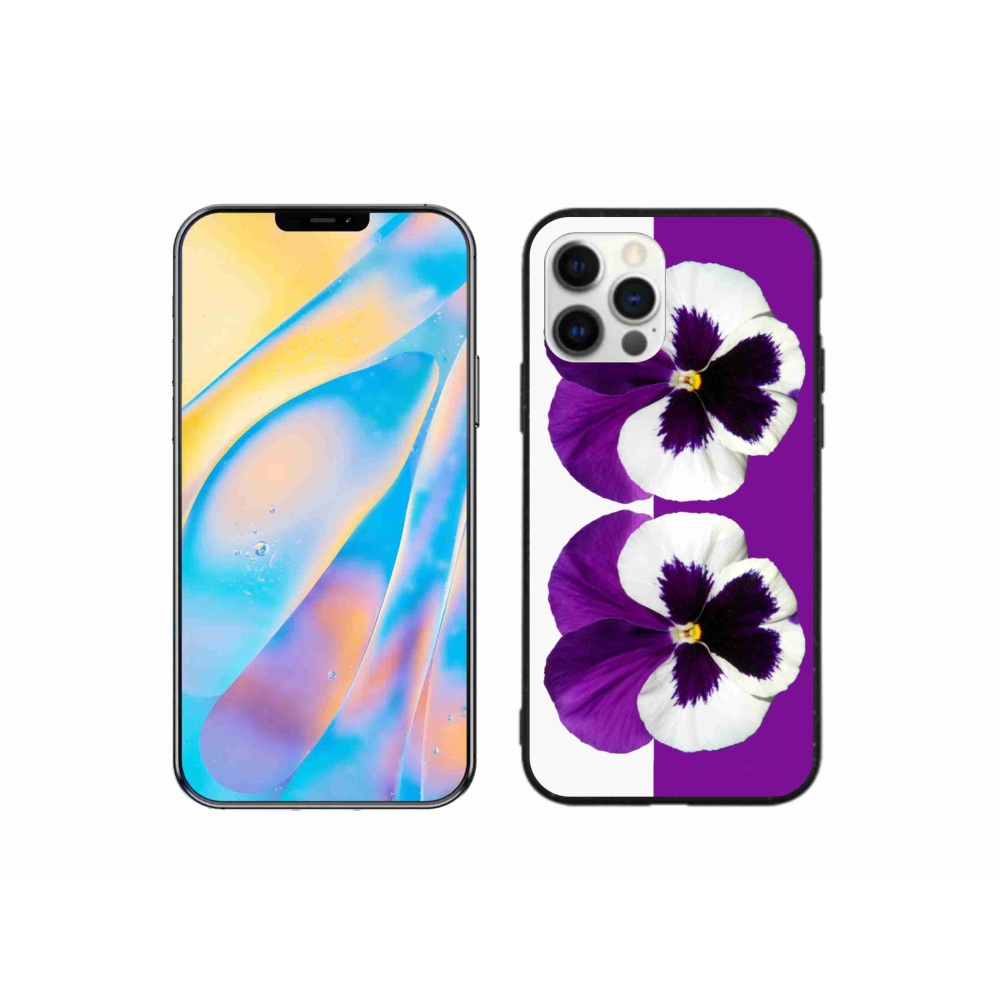 Zselés borítás mmCase iPhone 12 készülékhez - lila és fehér virág