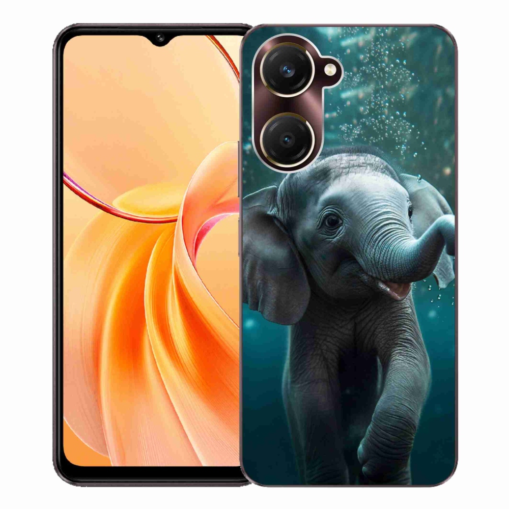 Zselés borítás mmCase a Vivo Y28s 5G-hez - elefánt a víz alatt