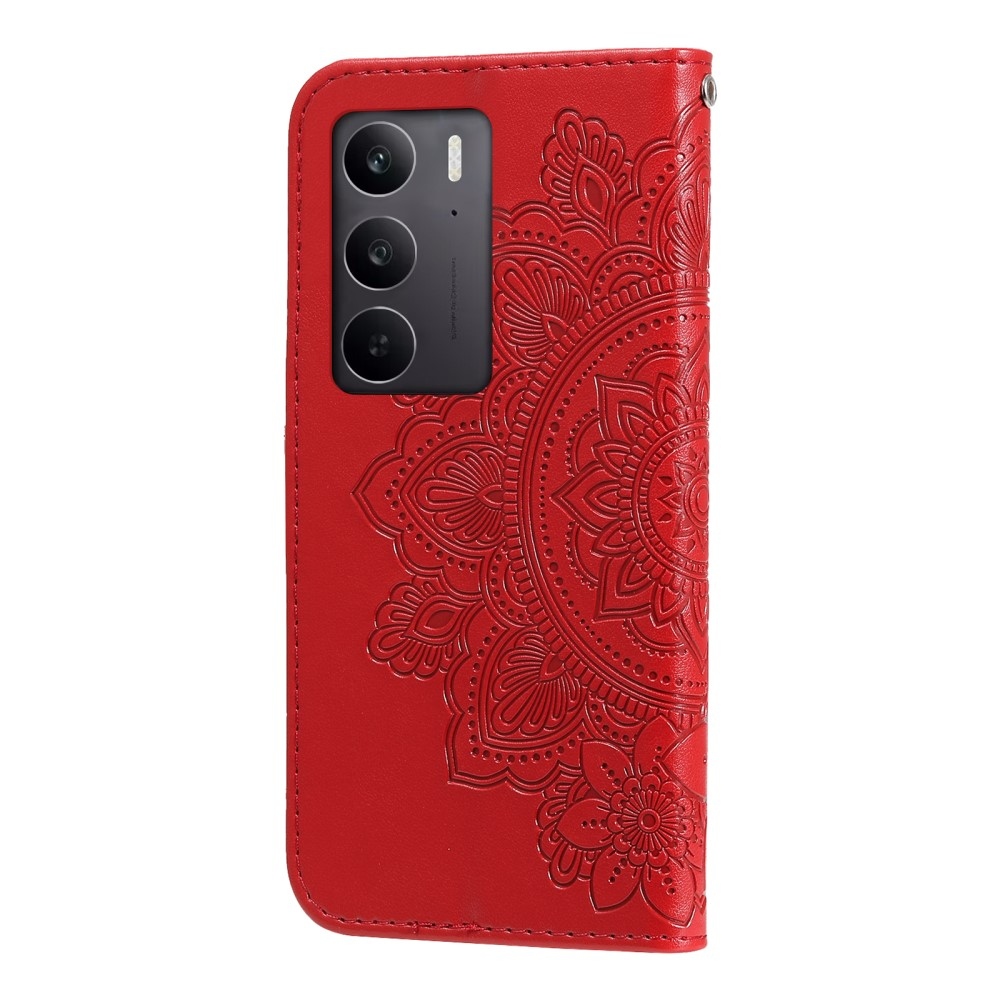 Mandala könyvtáska a Realme C75 készülékhez - piros