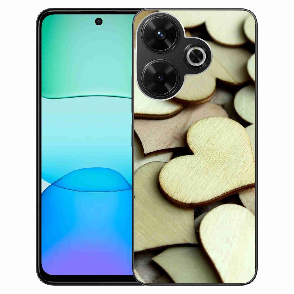 Gél borítás mmCase a Xiaomi Redmi 13 4G/Poco M6 4G számára - fából készült szívek
