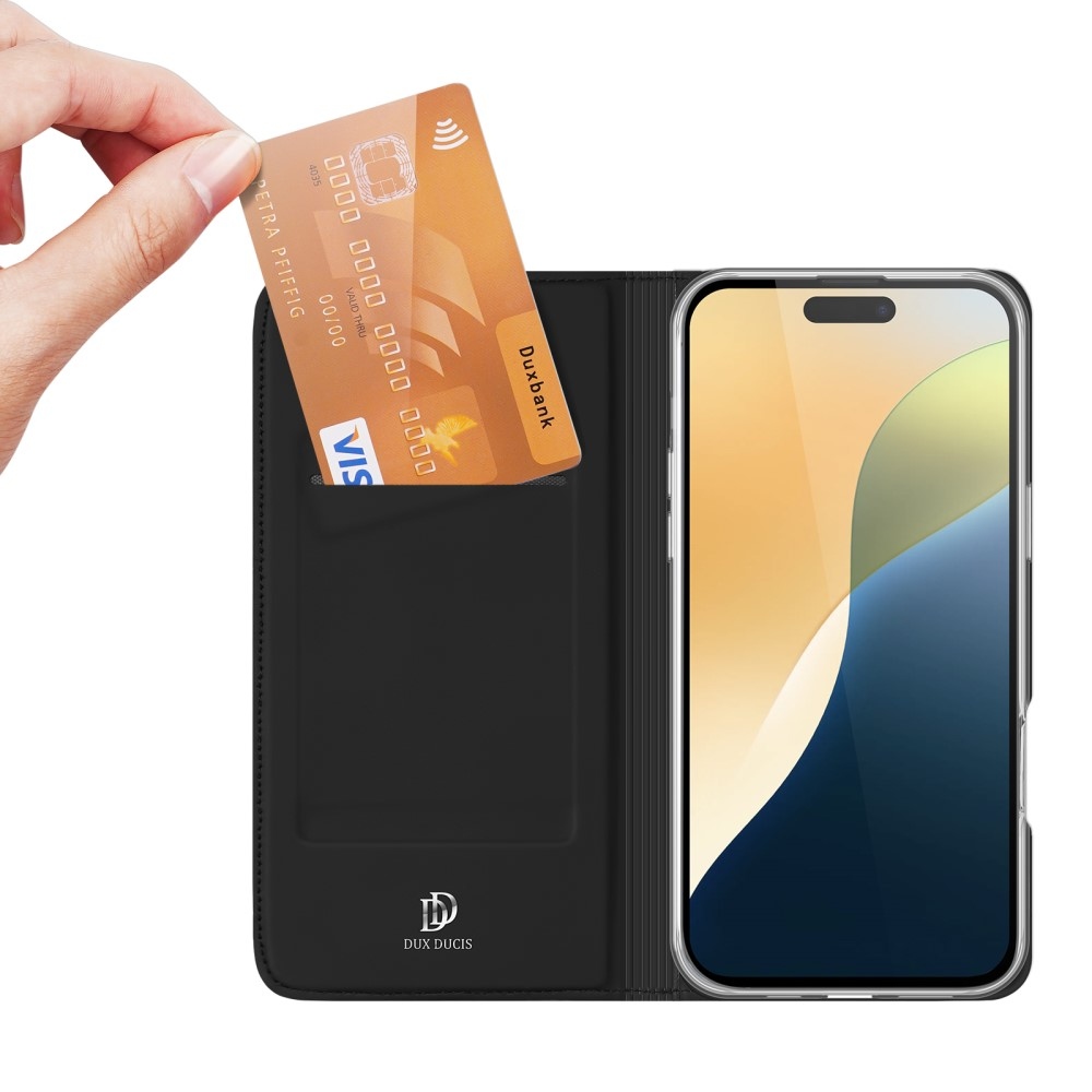 DUX könyvtáska iPhone 16-hoz - fekete