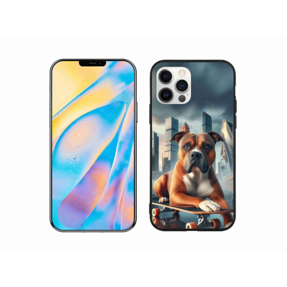 Gél borítás mmCase iPhone 12 készülékhez - kutya gördeszkán