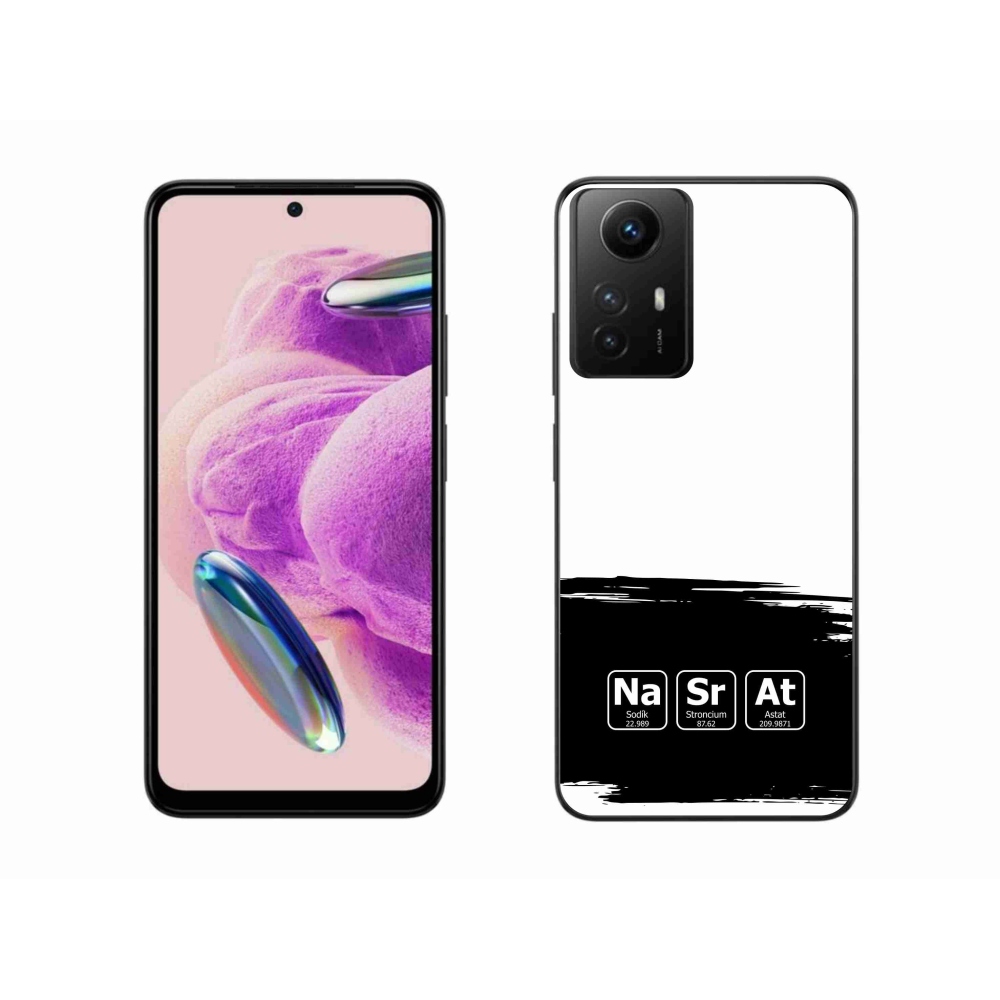 Gél borító mmCase a Xiaomi Redmi Note 12S-hez - kémiai elemek fekete és fehér háttérrel