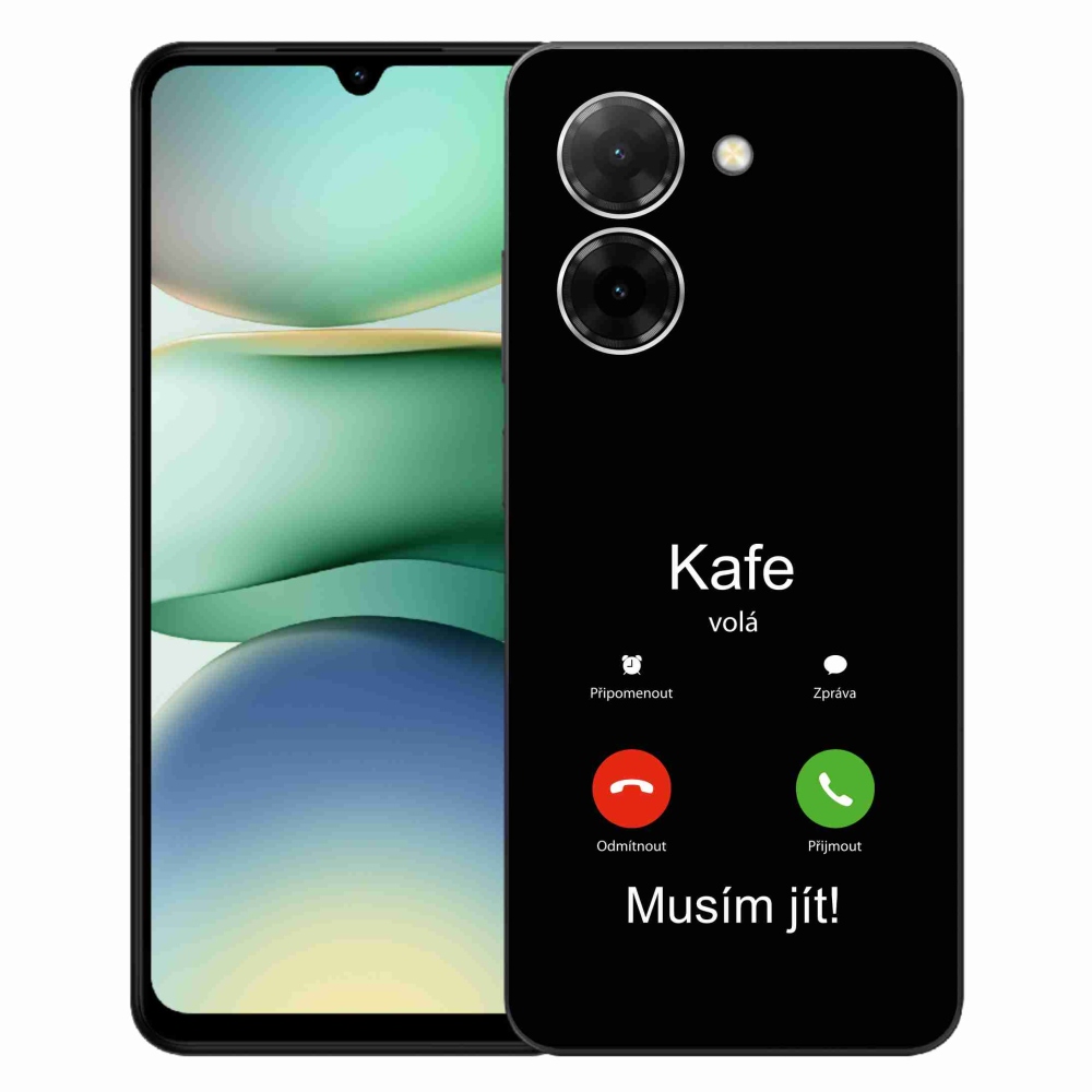 Gél borító mmCase a Xiaomi Redmi A5 (173.45x79.35x8.45mm) - kávé hívó fekete háttérrel