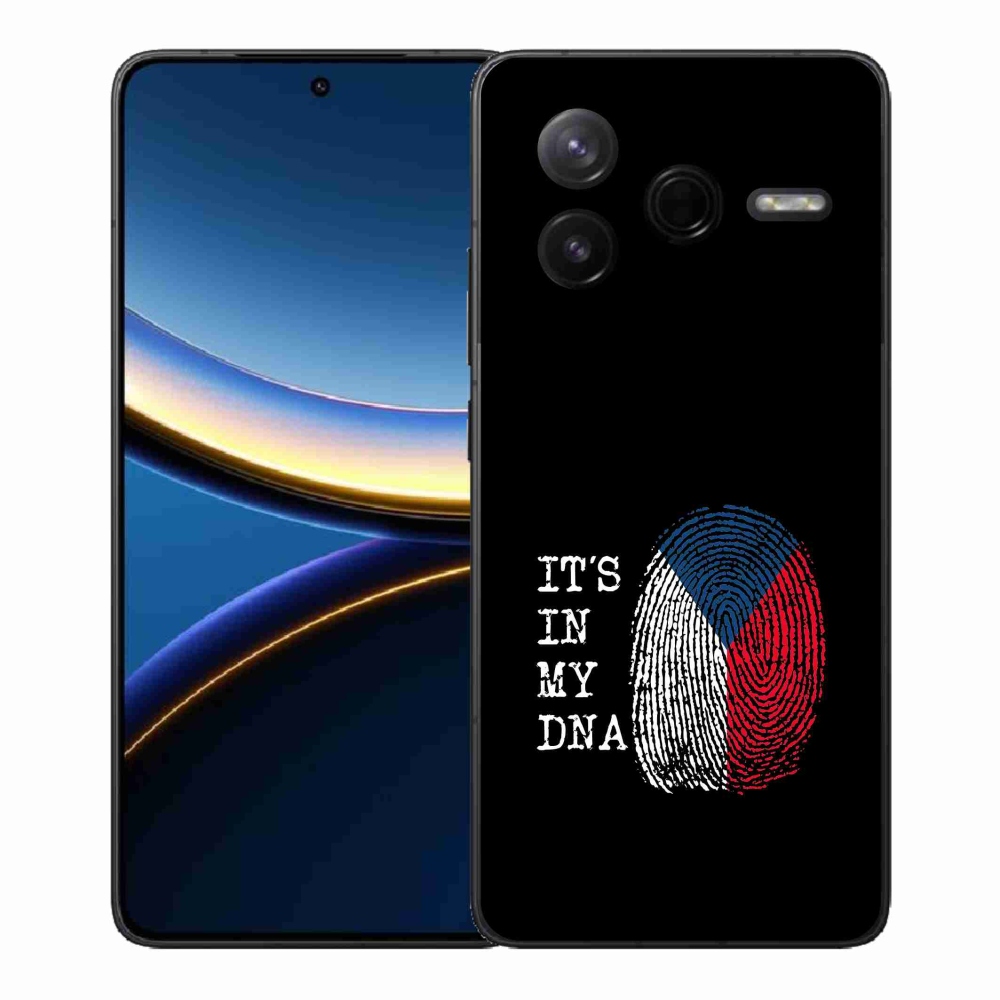 Gél borító mmCase a Xiaomi Poco F7 Pro - zászló ujjlenyomat fekete háttérrel