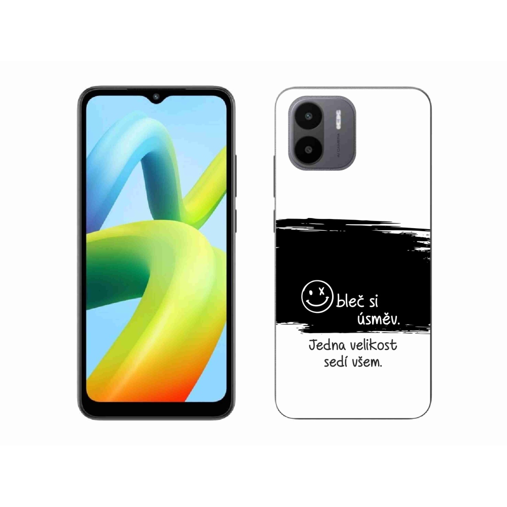 Gél borító mmCase a Xiaomi Redmi A1-hez - vicces szöveg 8 fekete és fehér háttérrel