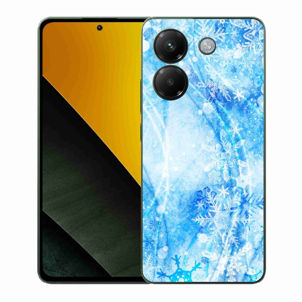 Gél borítás mmCase a Xiaomi Poco M7 Pro 5G számára - hópelyhek