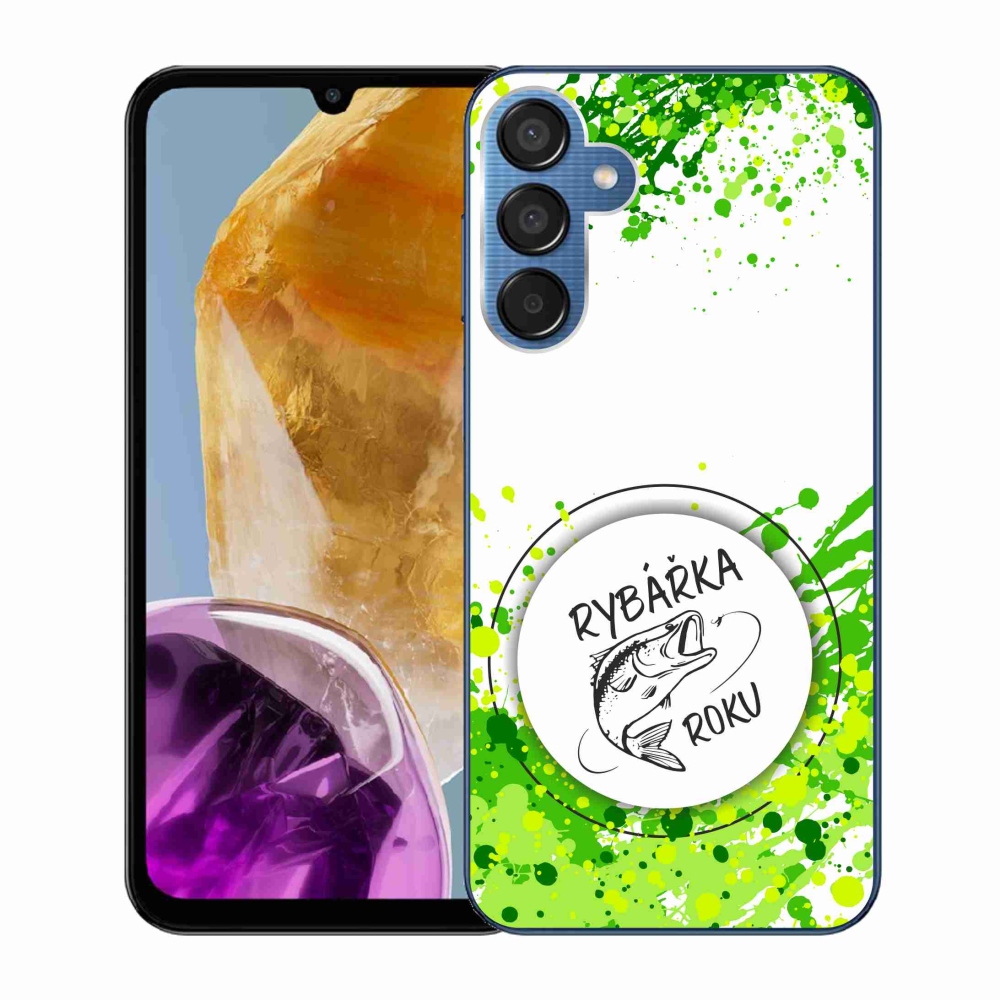 Gél borító mmCase Samsung Galaxy M15 5G - az év horgásza fehér háttérrel