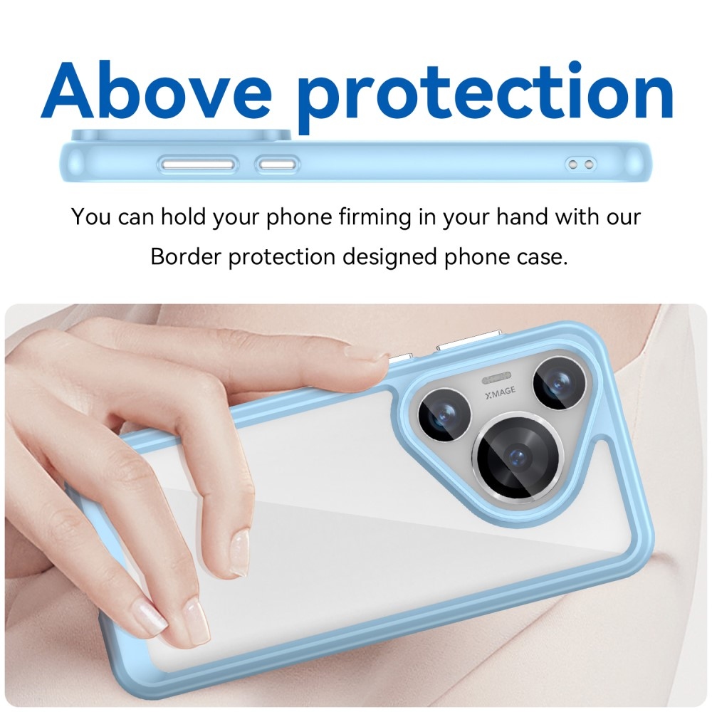 Gél tok fix hátlappal Huawei Pura 70 Pro készülékhez - kék