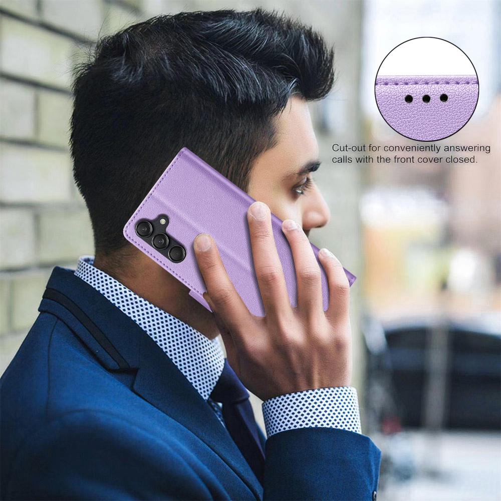 BINFEN könyv tok Samsung Galaxy S25 FE - világos lila