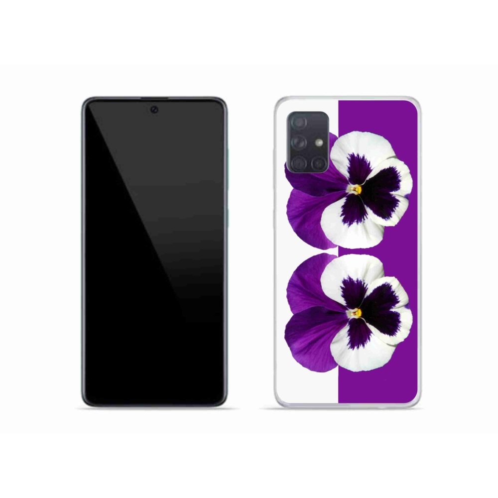 Gél védőhuzat mmCase Samsung Galaxy A51 készülékhez - lila és fehér virág