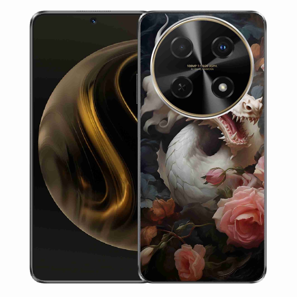 Gél borítás mmCase a Huawei Nova 12i készülékhez - fehér sárkány