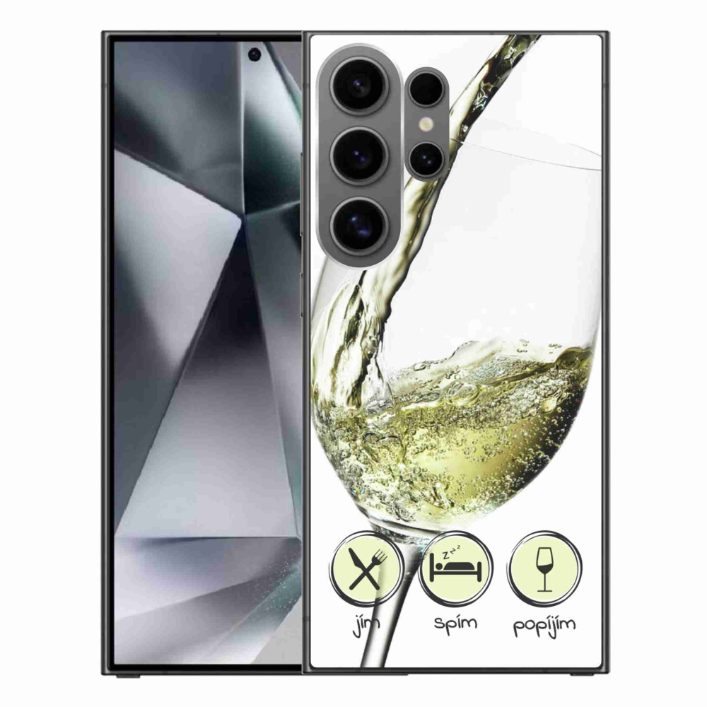 Gél tok mmCase Samsung Galaxy S24 Ultra készülékhez - borospohár fehér
