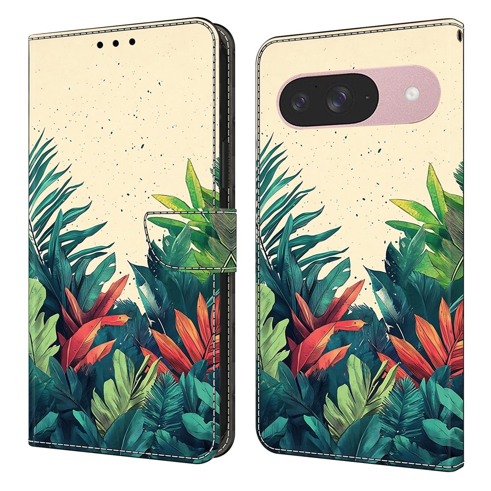 Sima könyv tok a Google Pixel 10 Pro/Pixel 10 számára - levelek