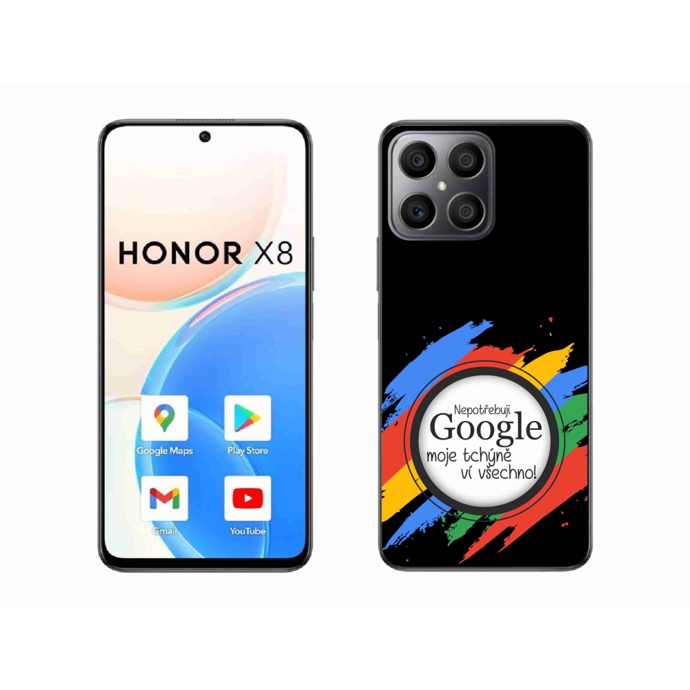 Gél borító mmCase a Honor X8 4G - anyós tudja, hogy minden fekete háttérrel
