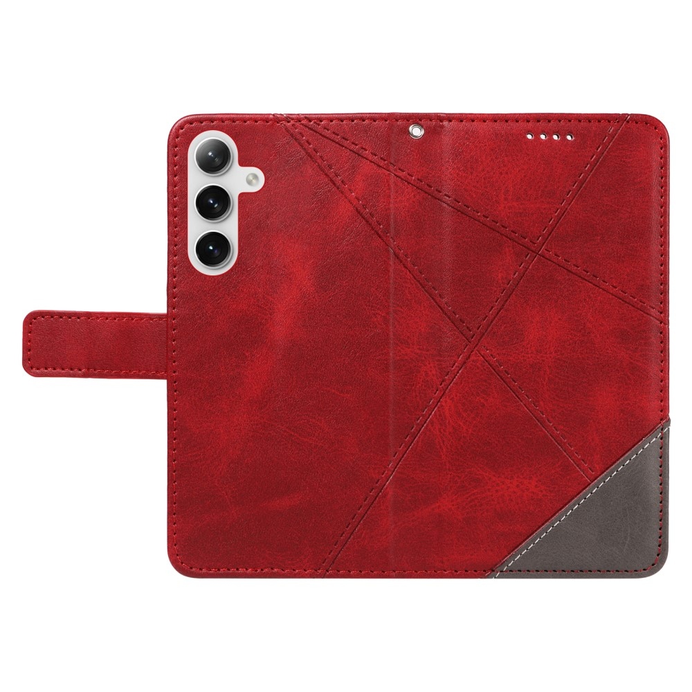 Háromszög alakú könyvtáska Samsung Galaxy S24+/S25+ készülékhez - piros