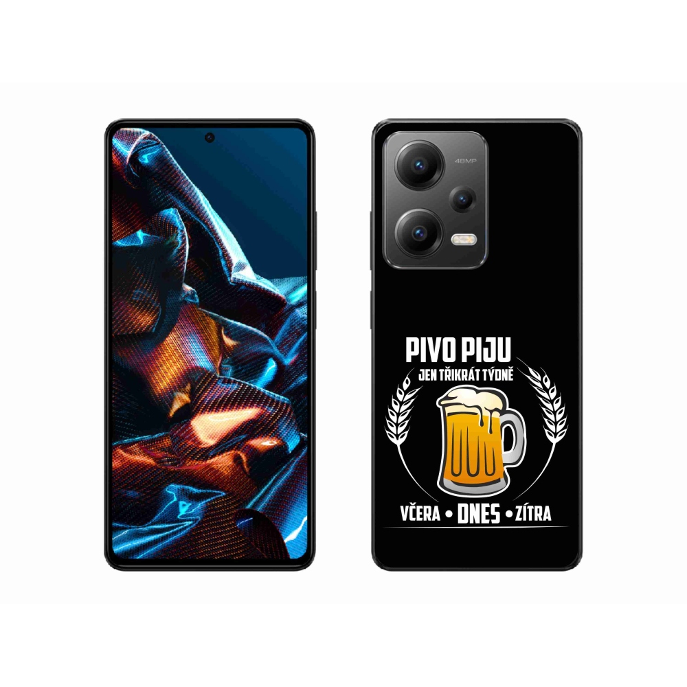 Gél borítás mmCase a Xiaomi Redmi Note 12 Pro 5G-hez - sör motívum fekete háttérrel