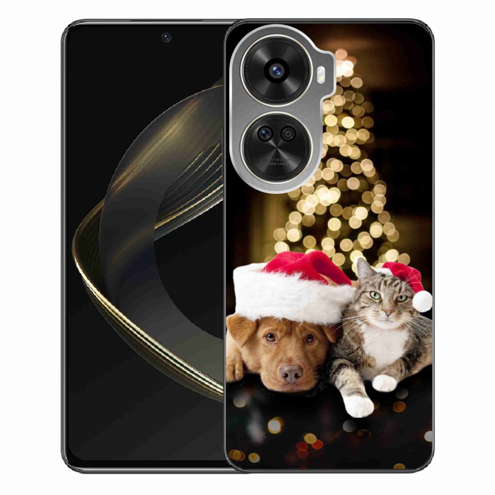 Gél borítás mmCase a Huawei Nova 12 SE-hez - Karácsonyi kutya és macska