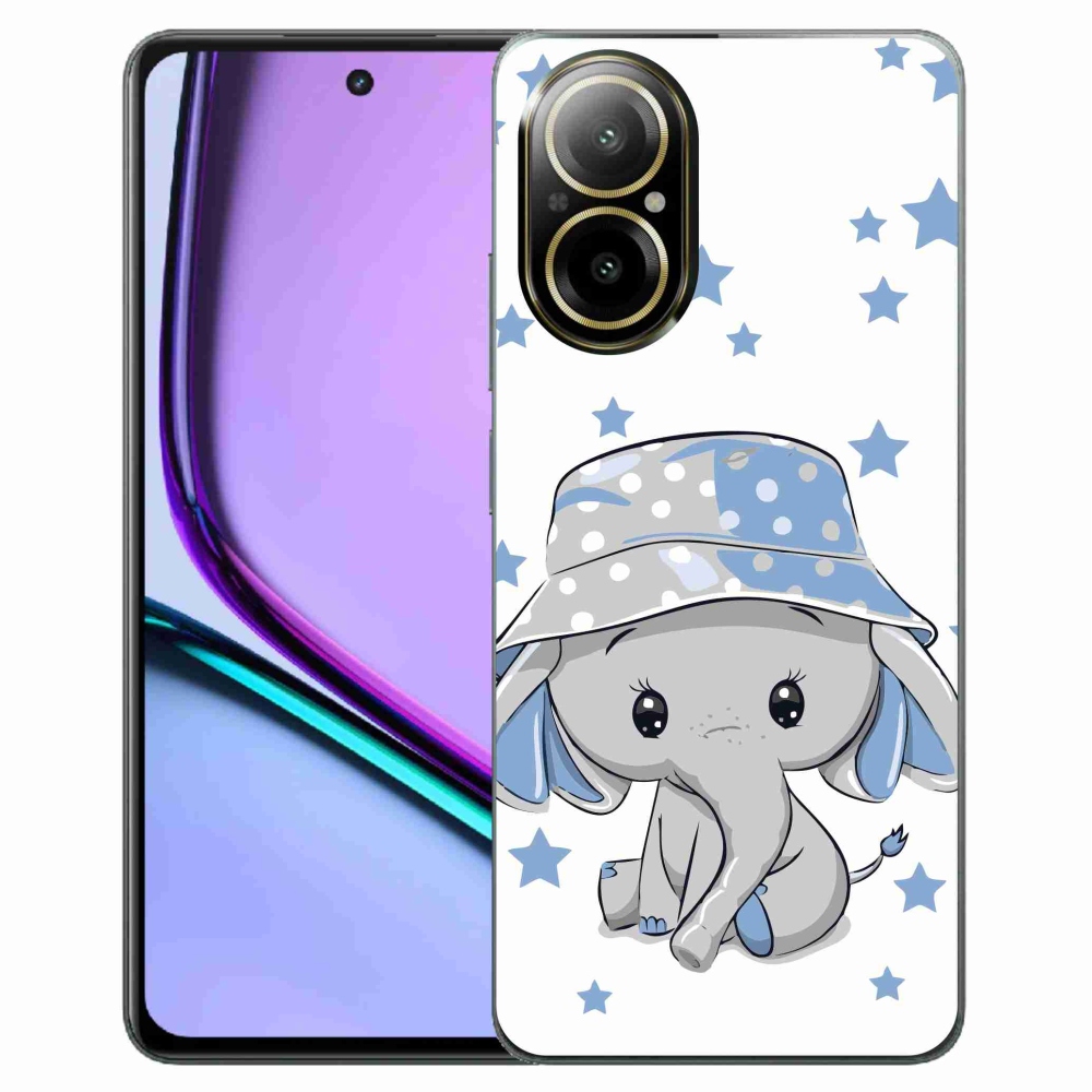 Zselés borító mmCase a Realme C67 készülékhez - kék elefánt