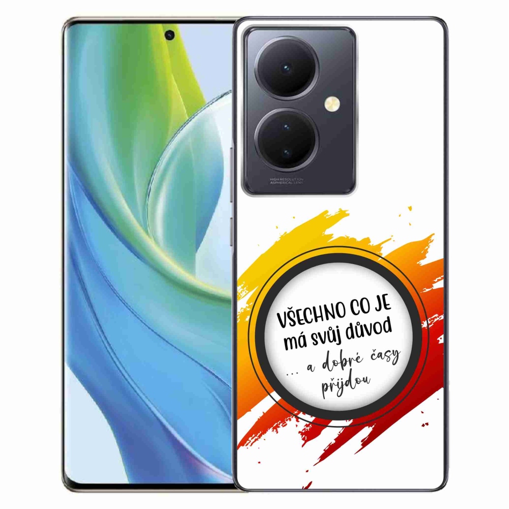 Gél borítás mmCase a Vivo V29 Lite 5G-n - Idézet 3 fehér háttér