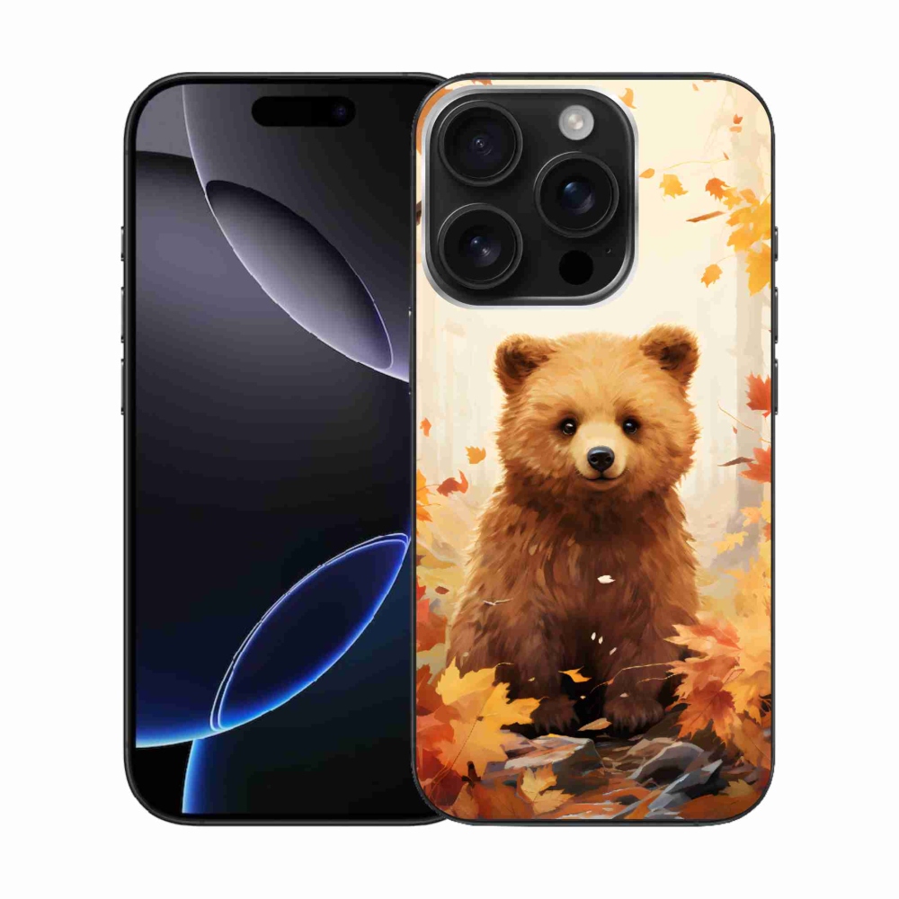 Zselés borítás mmCase iPhone 16 Pro készülékhez - medve az erdőben