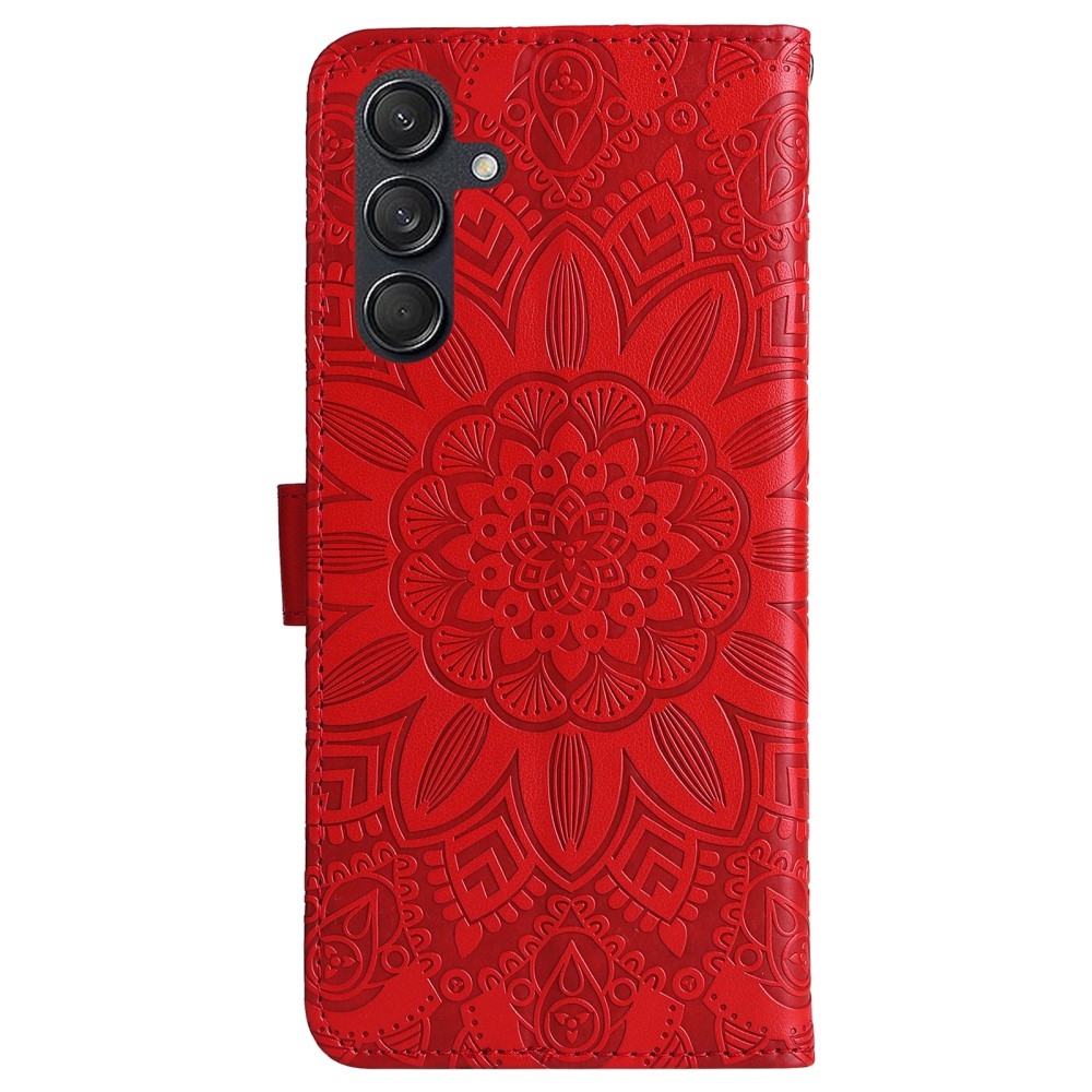 Napraforgó könyvtáska Samsung Galaxy M55 5G - piros