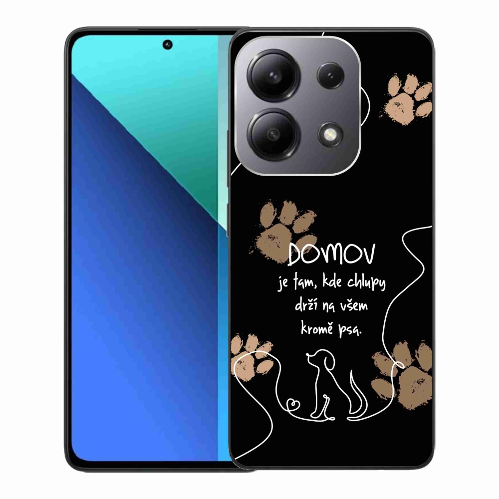Gél borító mmCase a Xiaomi Redmi Note 13-hoz - kutya motívum fekete háttérrel