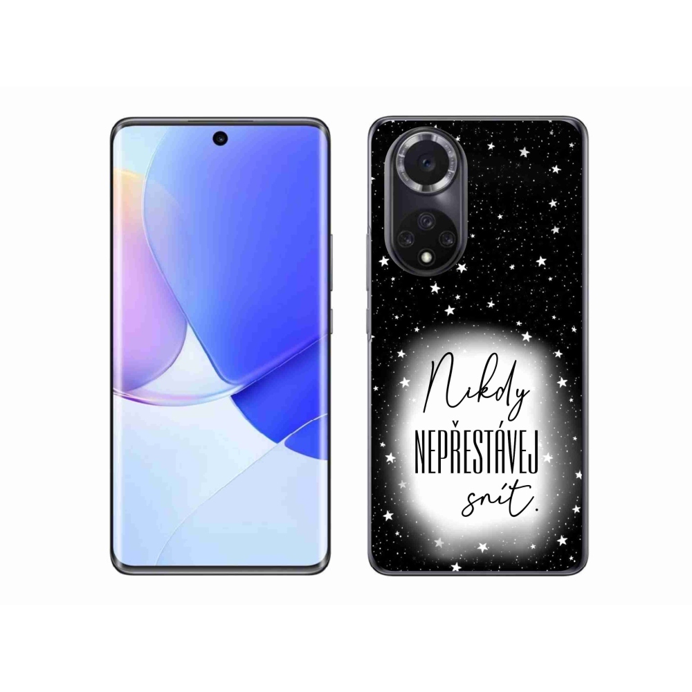 Gél borítás mmCase a Huawei Nova 9 - idézet 1 fehér és fekete háttérrel