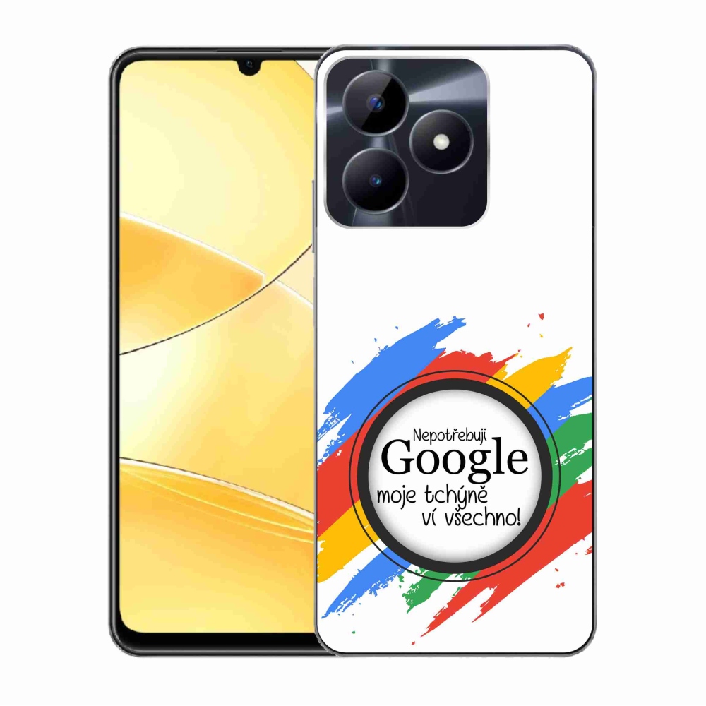 Gél borító mmCase a Realme C51/C53 készülékhez - anyós mindent tud fehér háttérrel