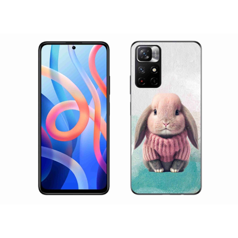 Gél borítás mmCase a Xiaomi Redmi Note 11S 5G-hez - nyúl pulóverben