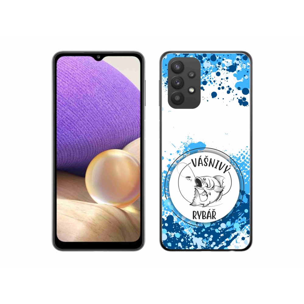 Gél borító mmCase Samsung Galaxy A32 5G - szenvedélyes halász fehér háttérrel