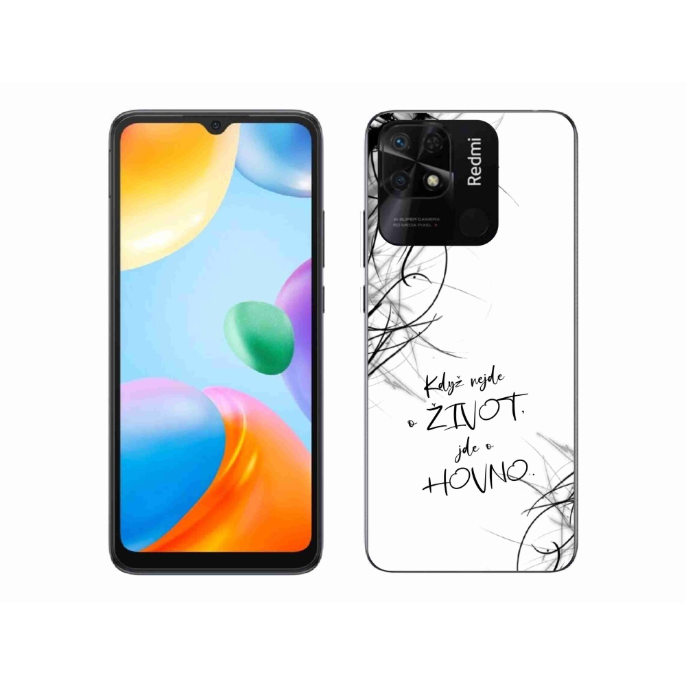 Gél borító mmCase a Xiaomi Redmi 10C-hez - vicces szöveg 16 fehér háttérrel