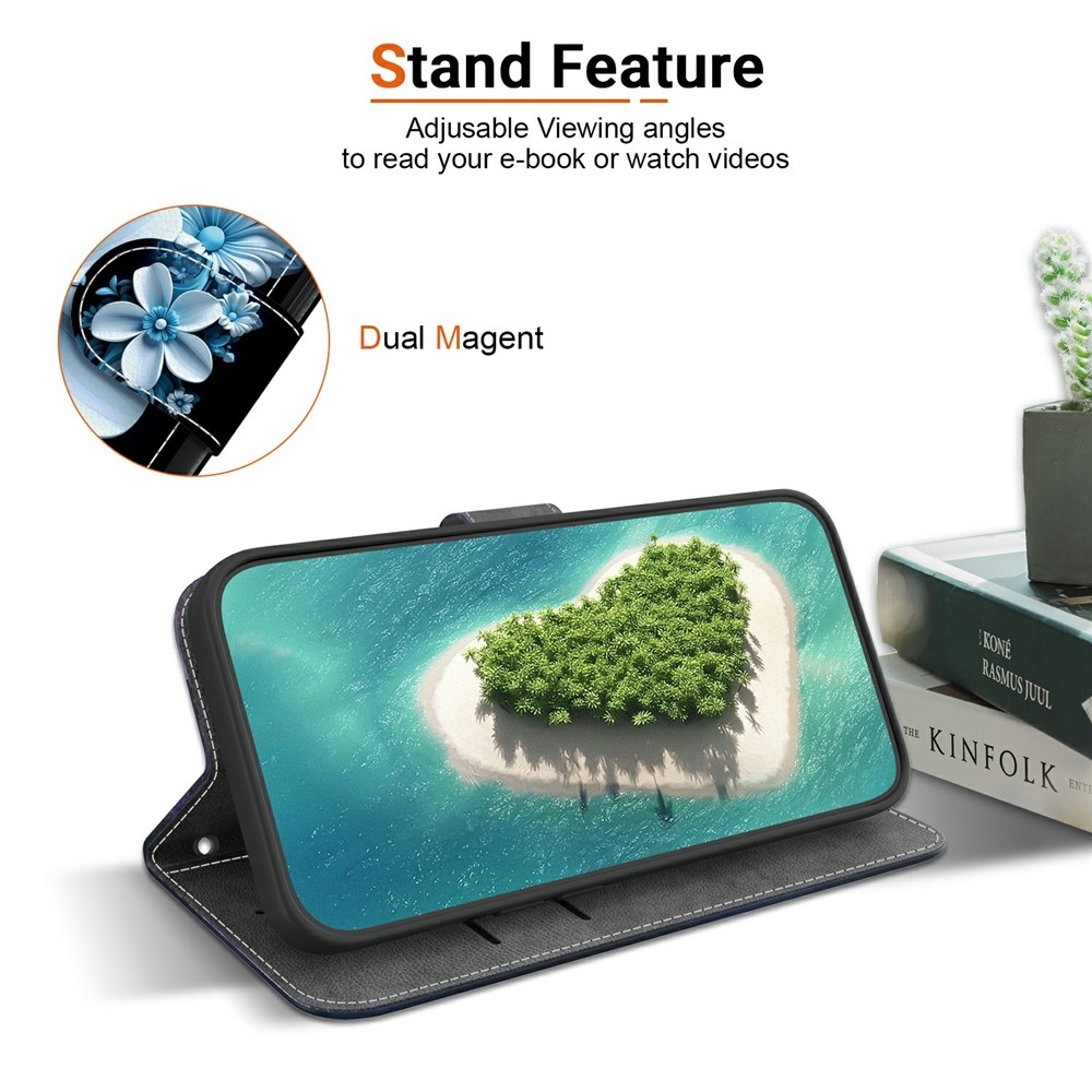 Sokoldalú könyvtáska Xiaomi 15T-hez - orchidea