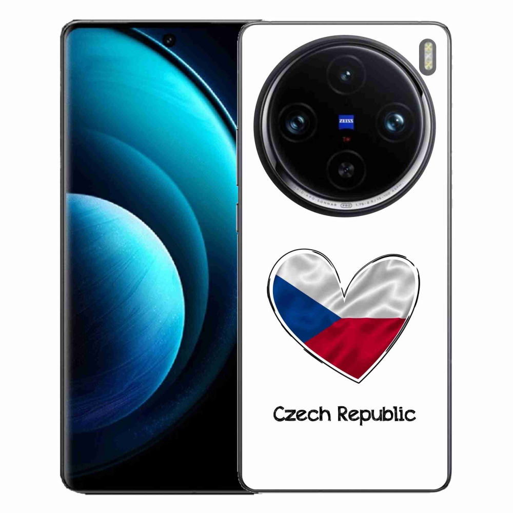 Gél borító mmCase a Vivo X100 Pro 5G - szív zászló fehér háttérrel