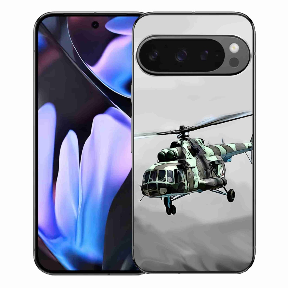 Zselés borítás mmCase a Google Pixel 9 Pro XL-hez - katonai helikopter