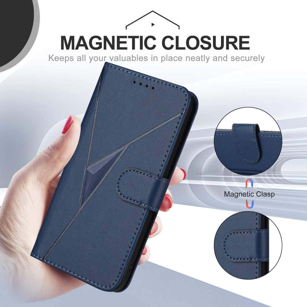 Háromszögek könyv tok a Vivo V50 Lite 4G/5G-hez - kék