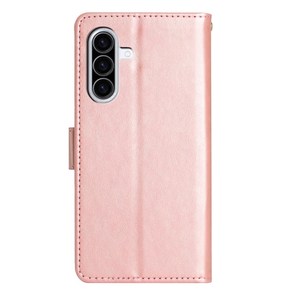 Virágok könyv tok Samsung Galaxy A36 5G - rózsa arany