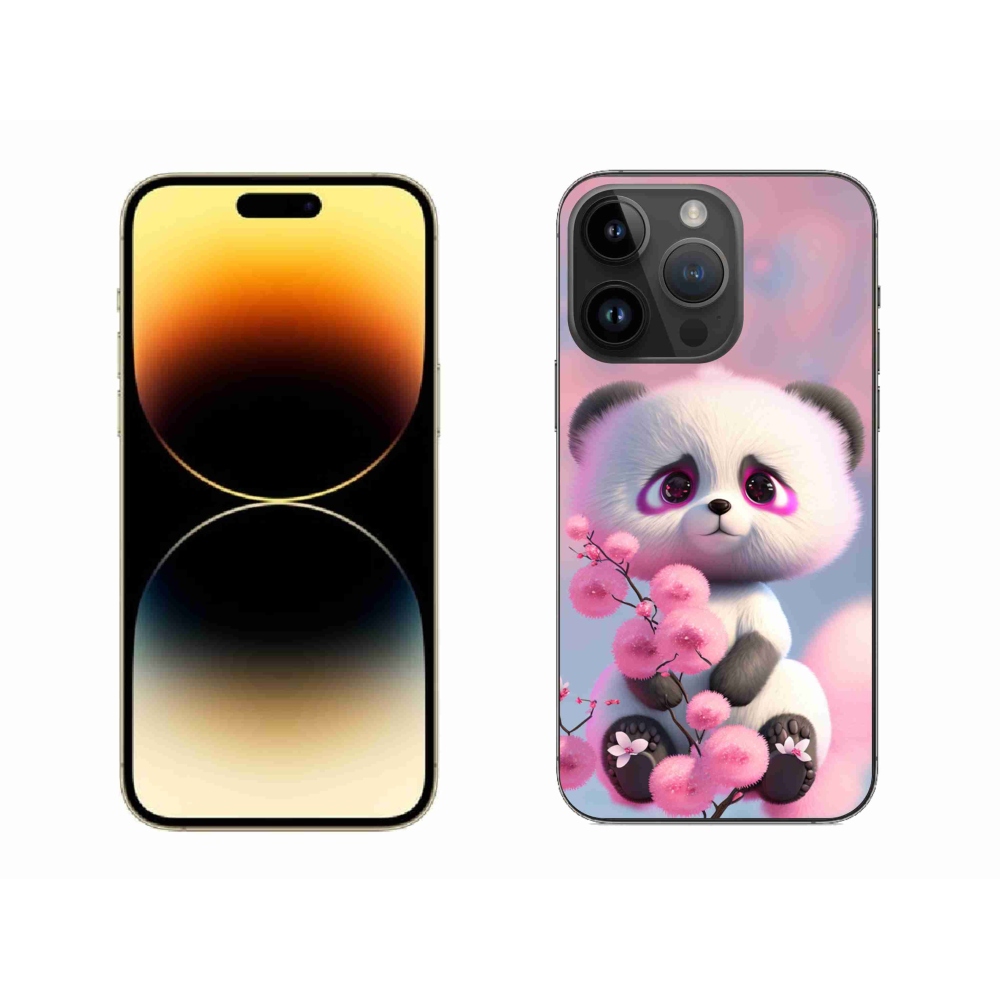 Zselés borítás mmCase iPhone 14 Pro Max készülékhez - aranyos panda 1