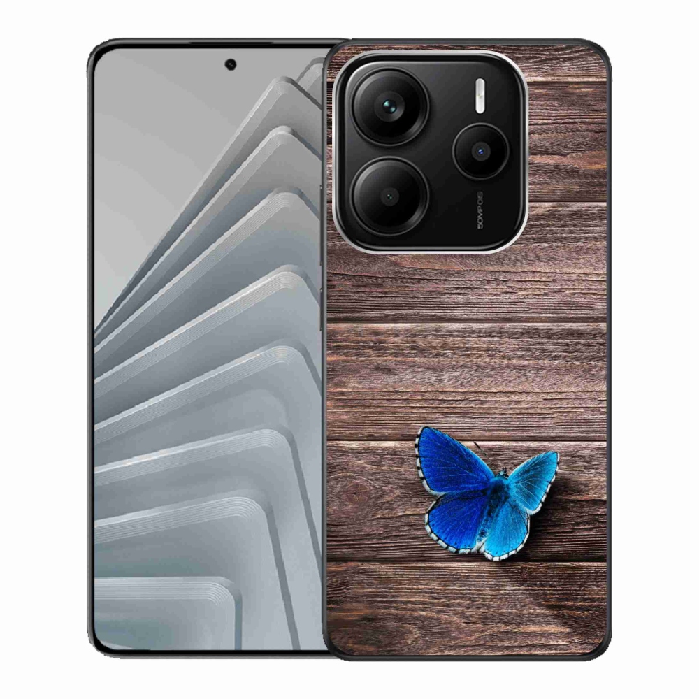 Zselés borítás mmCase a Xiaomi Redmi Note 14 5G - kék pillangó 1