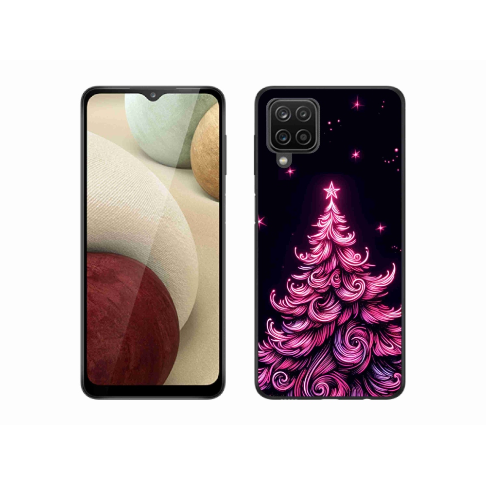 Gél borítás mmCase Samsung Galaxy A12 készülékhez - neon karácsonyfa 2